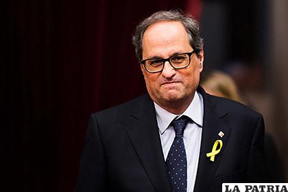Quim Torra entra al Parlamento catalán durante la sesión que debate su investidura como nuevo presidente de Cataluña