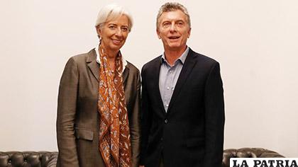 Christine Lagarde y Mauricio Macri 