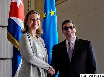 Imagen de archivo de una reunión entre la Alta Representante de la UE en Política Exterior, Federica Mogherini, y el canciller cubano, Bruno Rodríguez /Cubanet