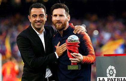 Messi además recibió el trofeo de goleador de La Liga