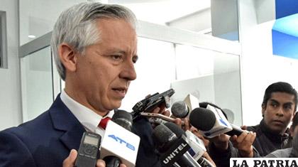 García Linera en declaraciones a la prensa /Vicepresidencia