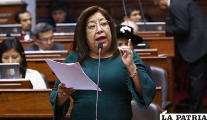 La legisladora izquierdista María Elena Foronda /RPP