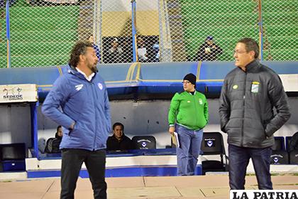 Miguel Ponce y Mauricio Soria entrenadores de San José y Oriente /Reynaldo Bellota - LA PATRIA