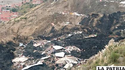 El deslizamiento en la zona Inmaculada Concepción del sector Kantutani/ ANF