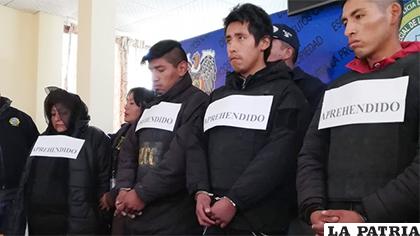 Los detenidos fueron presentados en la Policía /Edwin Apaza