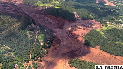Vista aérea tomada después del colapso de una represa, cerca de la ciudad de Brumadinho en el Sureste de Brasil, a principios de año / rt.com