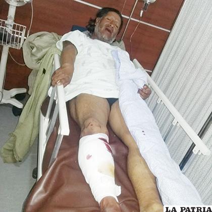 El conductor herido en un nosocomio de la localidad de Huanuni /LA PATRIA