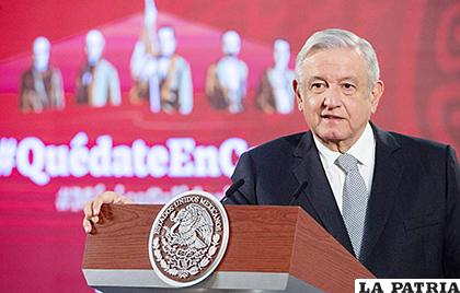 El presidente, Andrés Manuel López Obrador, negó que el confinamiento haya agudizado la violencia 
contra las mujeres /EFE
