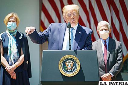 EL Presidente Donald Trump, en una conferencia en La Casa Blanca /AFP
