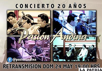 Pasión Andina retransmitirá su concierto 20 años
/Pasión Andina /Facebook