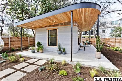Vivienda producida por impresoras 3D en Austin, Texas  /Foto de Regan Morton/Cortesía de ICON, vía AP