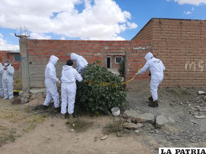 Personal de la Iitcup realiza el precintado de la casa donde fue hallado el sujeto /LA PATRIA