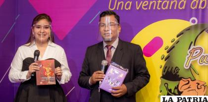 Carla Gonzales, directora general de Pueblo y Arte y Roger Tito, parte del equipo /LA PATRIA