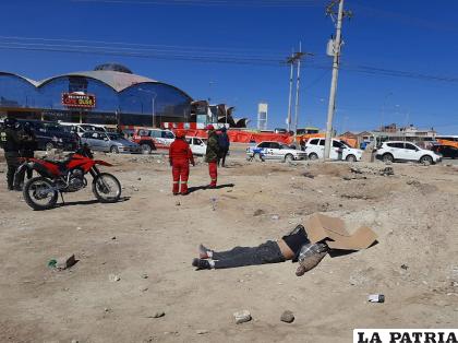 El occiso fue hallado al frente de la nueva terminal de buses /LA PATRIA