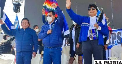 David Choquehuanca, Luis Arce y Evo Morales /EL DEBER