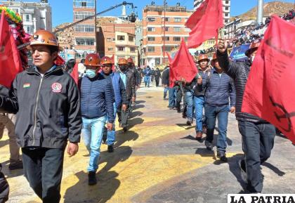 Mineros engrosaron las filas en la movilización del 1 de mayo /LA PATRIA
