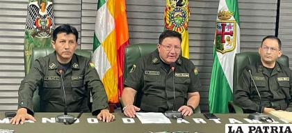 La conferencia de prensa que brindó el coronel Erick Holguín /UNITEL