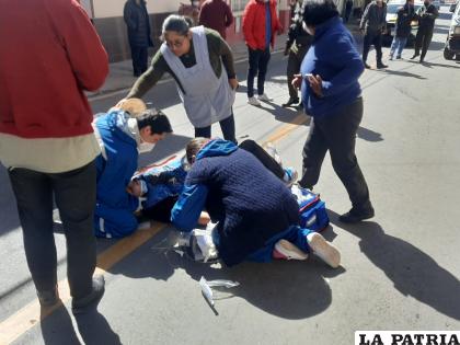 La atropellaron en la calle Belzu esquina La Paz /LA PATRIA

