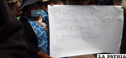 Cada año el tema “desayuno escolar” genera movilizaciones en padres de familia 
/LA PATRIA-ARCHIVO