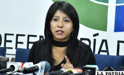 La actual defensora del Pueblo, Nadia Cruz /ERBOL