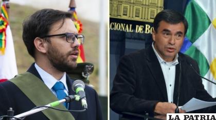 El ministro de Gobierno Eduardo Del Castillo (Izq.) y el exministro de la Presidencia, Juan Ramón Quintana (der.) /INTERNET