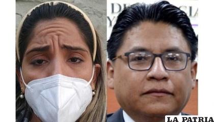 Carolina Ribera, hija de Jeanine Áñez; ministro de Justicia, Iván Lima /EL DEBER
