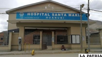 El Hospital Santa María de Huanuni de donde serían procedentes los certificados médicos 
/MAPSUS.NET