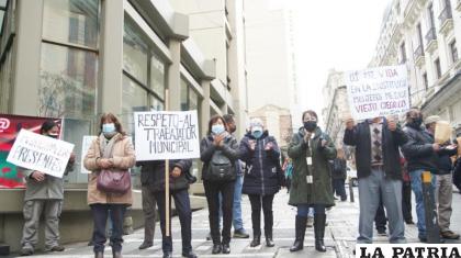 Los trabajadores exigen respeto a sus derechos laborales /ABI