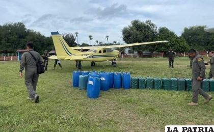La nave hallada en una pista clandestina, en San Matías, Santa Cruz / El Deber