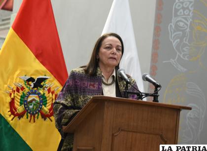 La exministra Eidy Roca, cuando era parte del gobierno de Jeanine Añez /RRSS