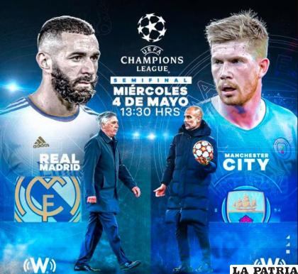 Benzema y De Bruyne, además de Ancelotti y Guardiola los grandes protagonistas /wdeportes.com
