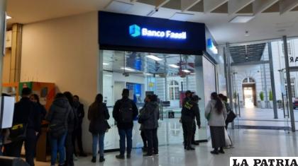 Identificaron mayor movimiento irregular y de montos altos en el Banco Fassil /ANF

