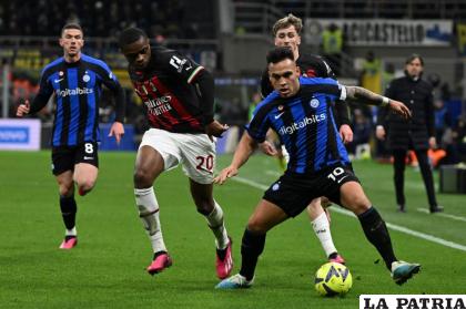Lautaro Martínez con el balón, fue una de las figuras del Inter 
/andina.pe