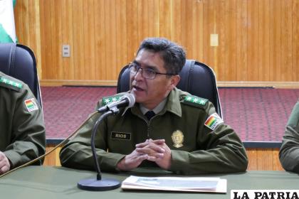 El comandante de la Policía de Oruro, coronel Jorge Ríos / LA PATRIA