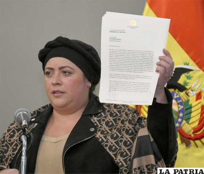 Ministra Prada dio a conocer la información /LA PATRIA