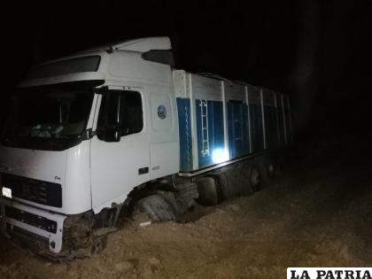 El camión terminó a un costado de la ruta /Tránsito