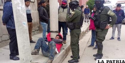 Fotografía tomada el 7 de febrero cuando fue capturado robando retrovisores /LA PATRIA