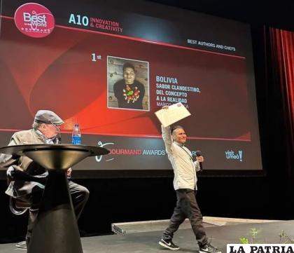 El chef boliviano recibe el premio /RRSS