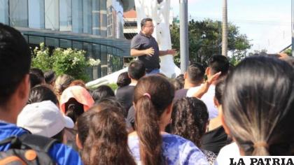 Trabajadores del exbanco Fassil realizaron protestas en Santa Cruz /APG