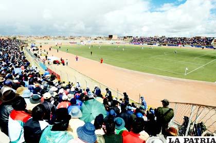 Vista panorámica del estadio de El Alto