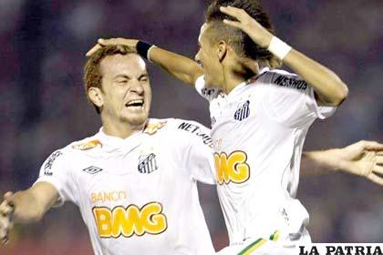Rodrigo y Neymar, jugadores del Santos