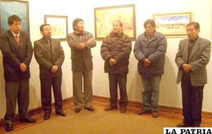 Docentes del ISBA en la inauguración de la exposición de pinturas denominada “Paisajes” en homenaje al 63 aniversario de la institución