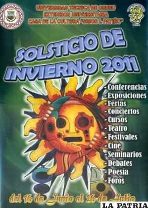 Afiche que promociona las actividades insertas en el programa de Solsticio de Invierno a realizarse hasta el 26 de julio 