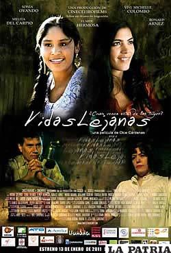 Afiche de la película boliviana “Vidas Lejanas”, estrenada en las salas de cine autorizadas en el departamento de Oruro