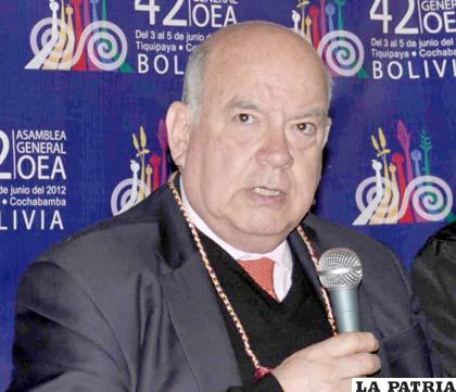 El secretario de la OEA José Miguel Insulza, recibirá a los indígenas del Tipnis para escuchar sus denuncias sin necesidad de involucrarse en el tema /APG