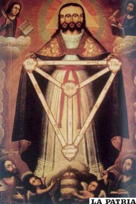 Fresco de la imagen prohibida de la Santísima Trinidad