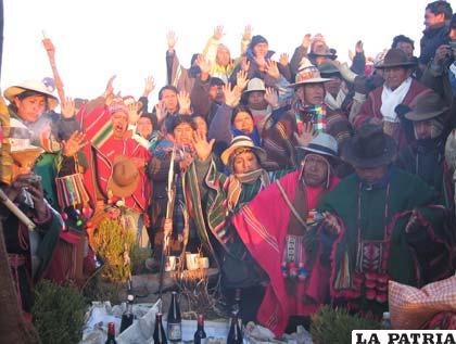La celebración del Año Aymara en Pampa Aullagas (foto archivo)