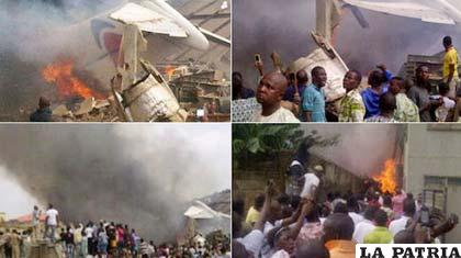 El avión que se estrello en Lagos, Nigeria provocó la muerte de varias personas que continúan siendo buscadas /cuatro.com