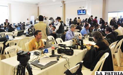 Sala de prensa de la Asamblea de la OEA (Foto APG)
