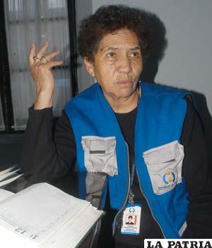Clotilde Calancha, representante de la Defensoría del Pueblo en Oruro